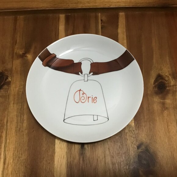 Vtg Le Chamberlain France Set Of 5 French Bistro Cheese Plates Hand Painted 7.5" - Picture 4 of 6